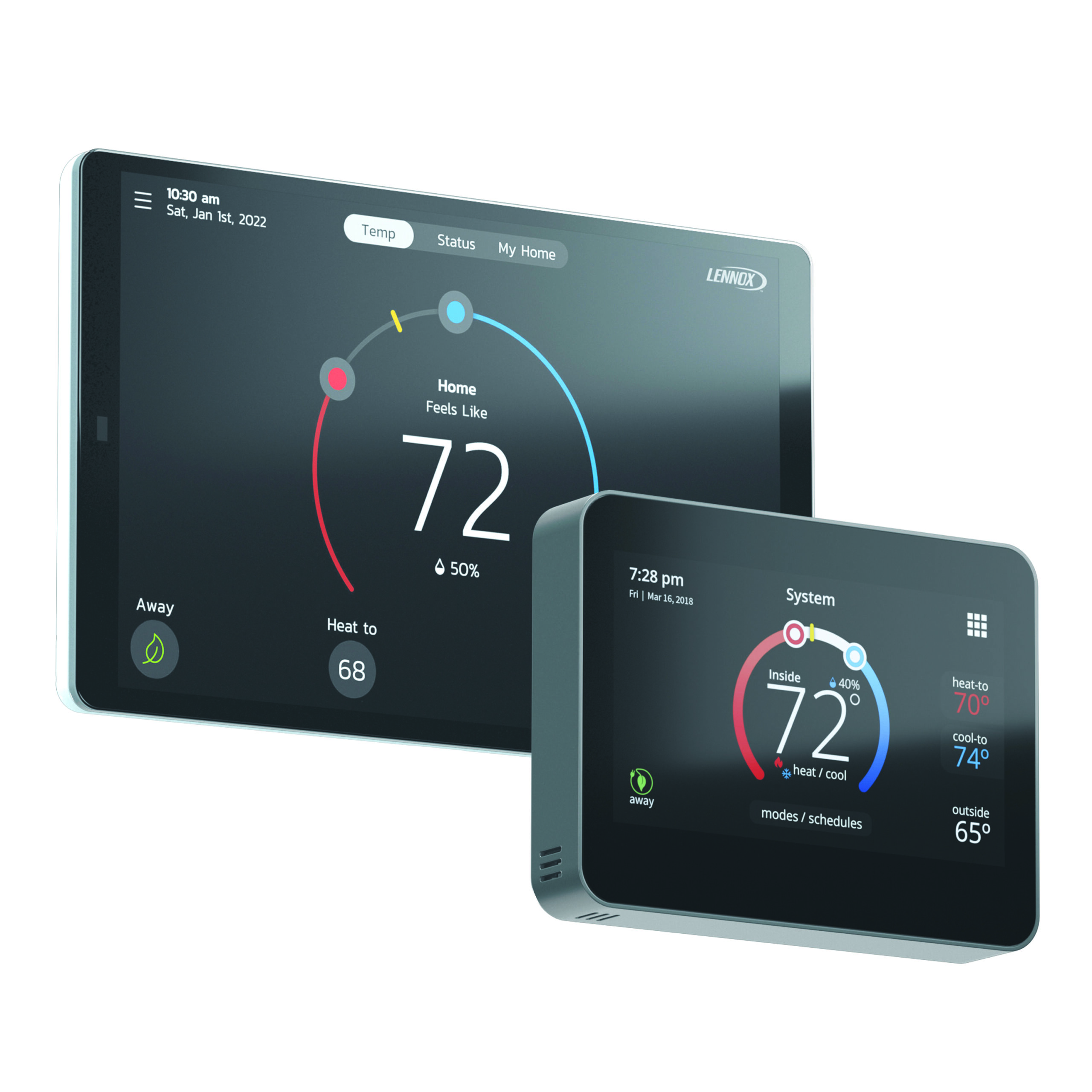 Illustration des thermostats Lennox S40 et M30